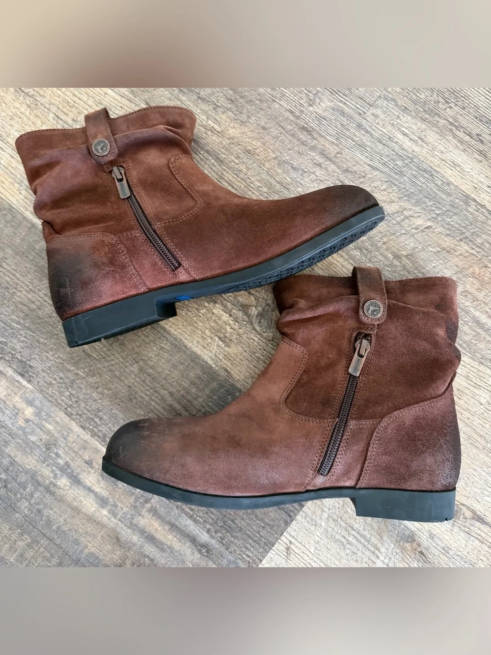 Birkenstock Women's Suede Ankle Boots in Chestnut Brown